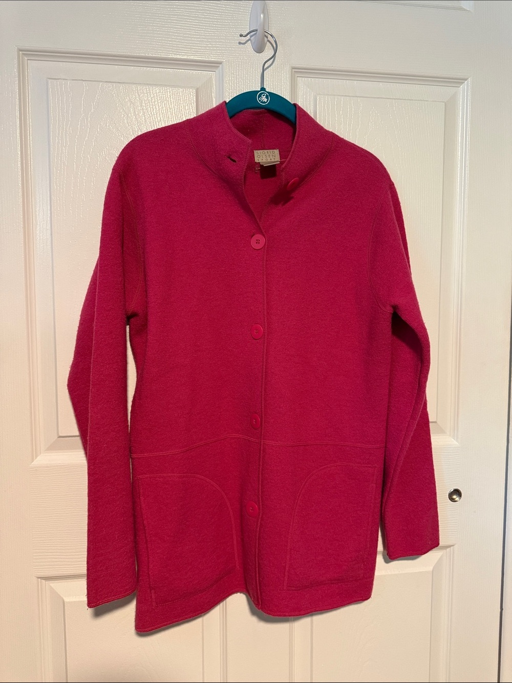 Sigrid Olsen Sport Women's Fuchsia Button-Up Cardigan size small